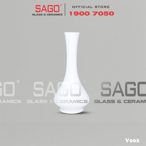  CK V002 - Bình Hoa Nhỏ Sứ Ck 16cm | Trắng Trơn 