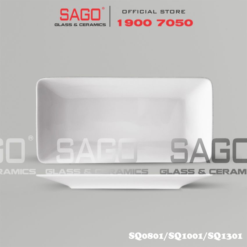  CK SQ*01 - Dĩa Sứ CK Hình Chữ Nhật (SQ*01) | Trắng Trơn , Tùy Chọn Kích Thước 
