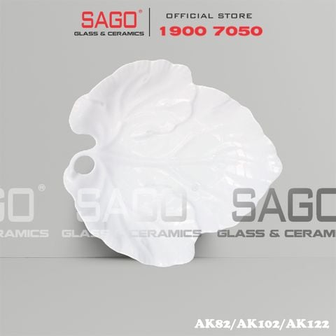  CK AK82/AK102/AK122 - Dĩa Lá Sứ Ck | Trắng Trơn , Tùy Chọn kích Thước 