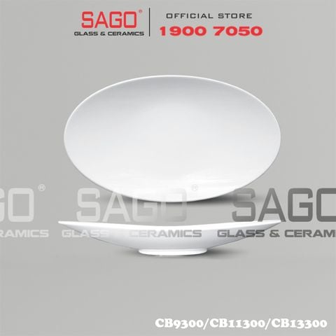  CK CB9300/CB11300/CB13300 - Dĩa Thuyền Cạn Sứ Ck | Trắng Trơn , Tùy Chọn kích Thước 