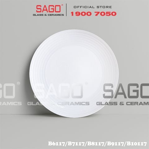  CK (17) - Dĩa Sứ Ck Tròn Ảo Sọc (17) | Trắng Trơn , Tùy Chọn Kích Thước 