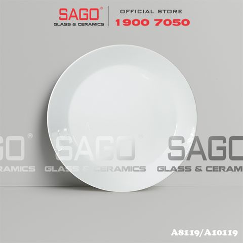  CK (*19) - Dĩa Sứ CK Tròn Cạn (*19) | Trắng Trơn , Tùy Chọn Kích Thước 