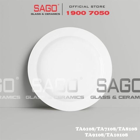  CK (08) - Dĩa Sứ CK Tròn Cạn (08) | Trắng Trơn , Tùy Chọn Kích Thước 