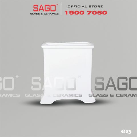  CK G23 - Hủ Đựng Khăn Sứ Ck | Trắng Trơn 