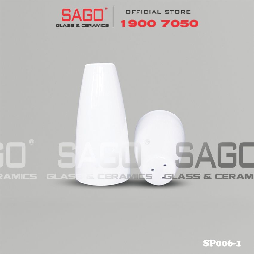  CK SP006-1 - Hủ Đựng Muối Sứ Ck | Trắng Trơn 