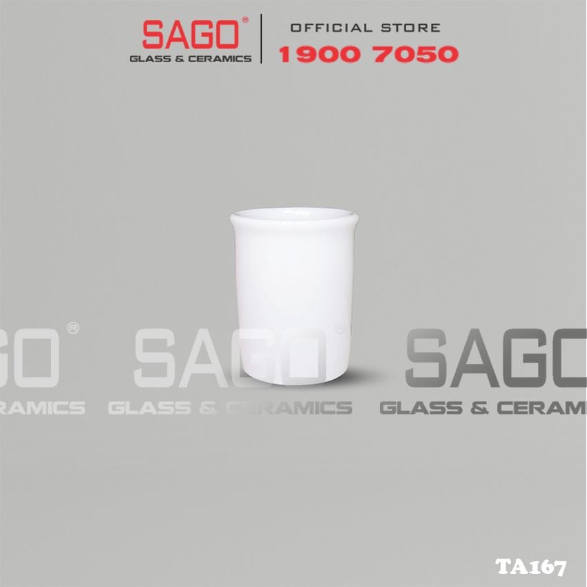  CK TA167 - Hủ Đựng Tăm Sứ Ck | Trắng Trơn 