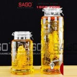  Bình Ngâm Rượu Trụ Nắp Gài 10.0 Lít | Họa Tiết Long Phụng 