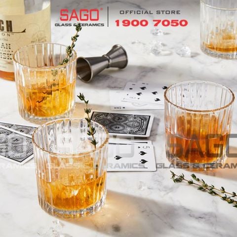  Deli TY4337-1 - Ly Thủy Tinh Deli Manhattan Rock Glass 304ml | Thủy Tinh Cao Cấp 