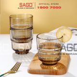  DELI Y5865-1S - Ly Thủy Tinh Deli LINQ Amber Rock Glass 340ml | Thủy Tinh Cao Cấp 