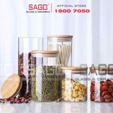  Hũ Thủy Tinh Trụ Nắp Gỗ Tre Cao Cấp | Tùy Chọn Dung Tích 