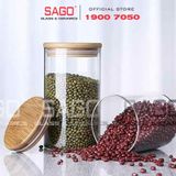  Hũ Thủy Tinh Trụ Nắp Gỗ Tre Cao Cấp | Tùy Chọn Dung Tích 