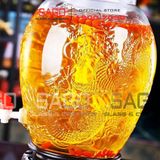  Chum Ngâm Rượu Thủy Tinh Long Phụng 10.0 Lít | Tùy Chọn Có hoặc không vòi 