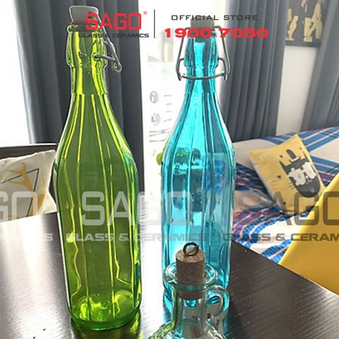  Chai Thủy Tinh Bormioli Rocco Oxford 1000ml  | Nhập Khẩu Italia ; Tùy Chọn Màu 