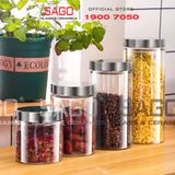  DELI HMFG60-900 - Hũ Thủy Tinh Delisoga Glass Sealed Jar 900ml , Nắp Inox 304 | Thủy Tinh Cao Cấp 