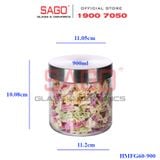  DELI HMFG60-900 - Hũ Thủy Tinh Delisoga Glass Sealed Jar 900ml , Nắp Inox 304 | Thủy Tinh Cao Cấp 