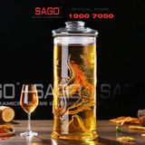  Bình Ngâm Rượu Trụ Rồng Nắp Thủy Tinh 25.0 Lít | Tùy Chọn Có hoặc không Vòi 