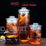  Bình Ngâm Rượu Trụ Rồng Nắp Thủy Tinh 12.0 Lít | Tùy Chọn Có hoặc không Vòi 