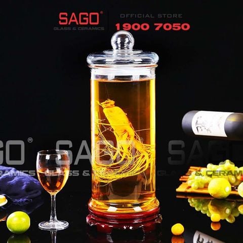  Bình Ngâm Rượu Trụ Trơn Nắp Thủy Tinh 25.0 Lít | Tùy Chọn Có hoặc không Vòi 