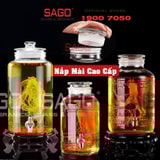  Bình Ngâm Rượu Trụ Nắp Mài 3.0 Lít | Tùy Chọn Có hoặc không Vòi 