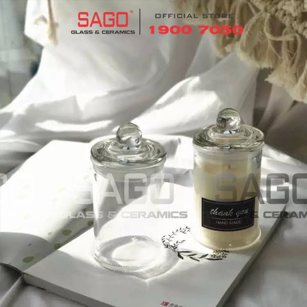  Hũ Thủy Tinh Tròn Trụ 160ml Nắp Thủy Tinh | Thủy Tinh Cao cấp 