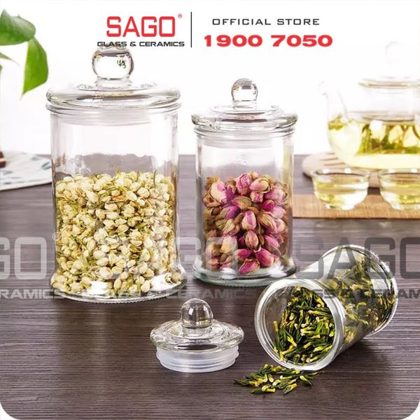  Hũ Thủy Tinh Tròn Trụ Nắp Thủy Tinh | Tùy Chọn Dung Tích 