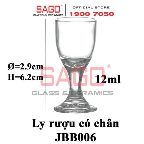  King Dealay JXB006 - Ly Thủy Tinh Có Chân King Dealay Classic Liqueur 12ml | Thủy tinh Cao Cấp 