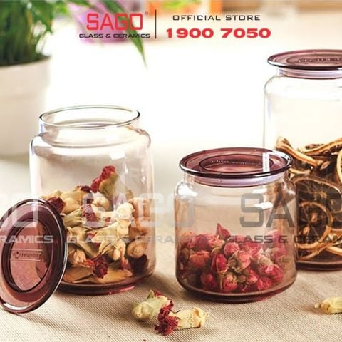  Luminarc J5875/J5876/L0365 - Hũ Thủy Tinh Luminarc Rondo Ice Pink | Thủy Tinh Cao Cấp , Tùy Chọn dung tích 