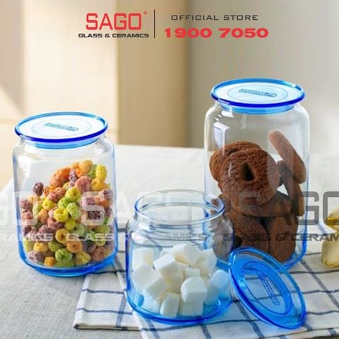  Luminarc J1848/J1849/L0364 - Hũ Thủy Tinh Cao Cấp Luminarc Rondo Ice Bluce | Thủy Tinh Cao Cấp , Tùy Chọn Dung Tích 