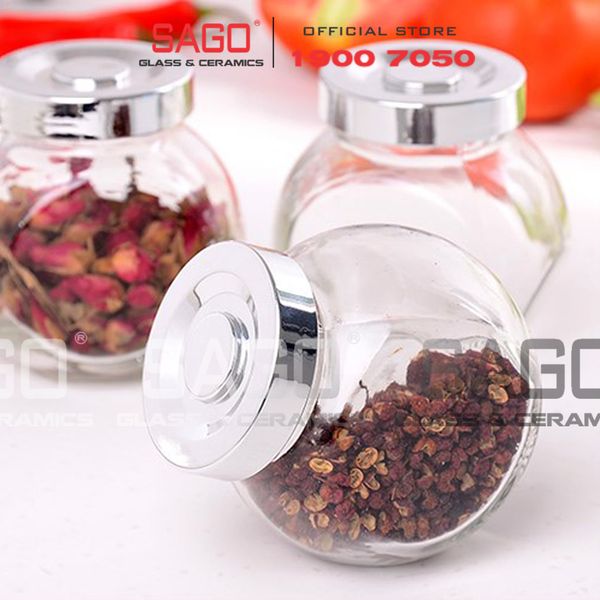  Hũ Thủy Tinh Nghiêng Nắp Nhựa | Tùy Chọn Dung Tích 