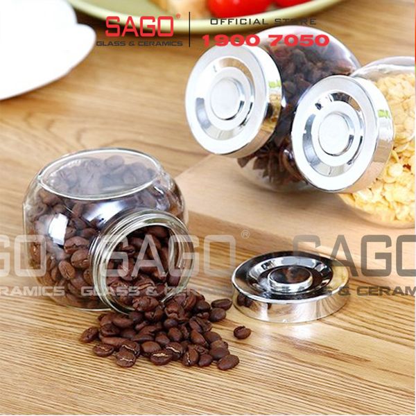 Hũ Thủy Tinh Nghiêng Nắp Nhựa | Tùy Chọn Dung Tích 