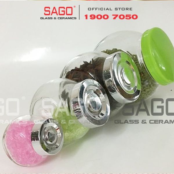  Hũ Thủy Tinh Nghiêng Nắp Nhựa | Tùy Chọn Dung Tích 