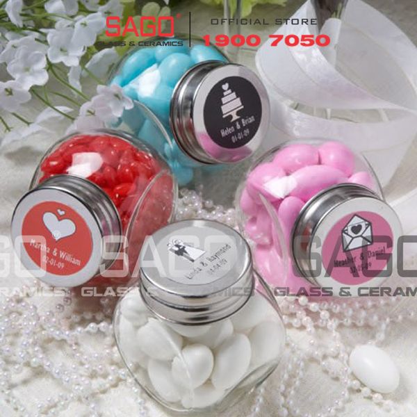  Hũ Thủy Tinh Nghiêng Nắp Nhựa | Tùy Chọn Dung Tích 