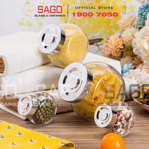  Hũ Thủy Tinh Nghiêng Nắp Nhựa | Tùy Chọn Dung Tích 