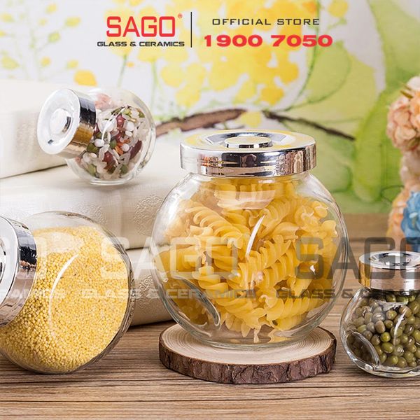  Hũ Thủy Tinh Nghiêng Nắp Nhựa | Tùy Chọn Dung Tích 