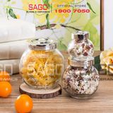  Hũ Thủy Tinh Nghiêng Nắp Nhựa | Tùy Chọn Dung Tích 