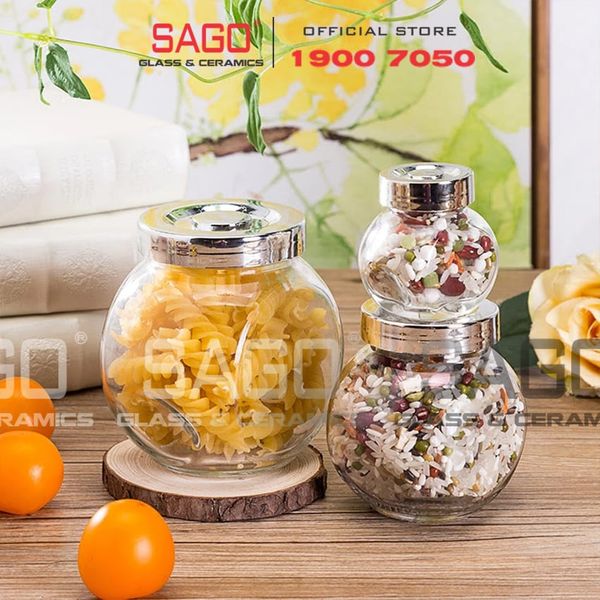  Hũ Thủy Tinh Nghiêng Nắp Nhựa | Tùy Chọn Dung Tích 
