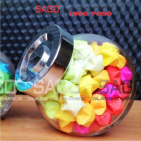  Hũ Thủy Tinh Nghiêng Nắp Nhựa | Tùy Chọn Dung Tích 