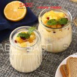 Hũ Thủy Tinh Pudding Sọc Nắp nhựa | Tùy Chọn Dung tích 