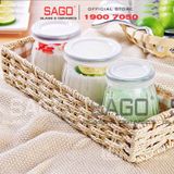  Hũ Thủy Tinh Pudding Sọc Nắp nhựa | Tùy Chọn Dung tích 