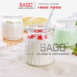  Hũ Thủy Tinh Pudding Sọc Nắp nhựa | Tùy Chọn Dung tích 