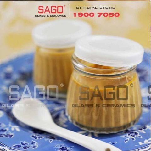  Hũ Thủy Tinh Pudding Sọc Nắp nhựa | Tùy Chọn Dung tích 