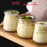  Hũ Thủy Tinh Pudding Sọc Nắp nhựa | Tùy Chọn Dung tích 