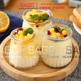  Hũ Thủy Tinh Pudding Sọc Nắp nhựa | Tùy Chọn Dung tích 