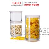  LIBBEY 851 - Hũ Thủy Tinh Libbey Stackable Container With Lid 443ml | Thủy Tinh Cao Cấp 