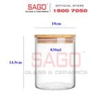  DELI GPG10-830 - Hũ Thủy Tinh Tròn Delisoga Borosilicate Storage Glass 830ml Nắp Gỗ  | Thủy Tinh Cao Cấp 