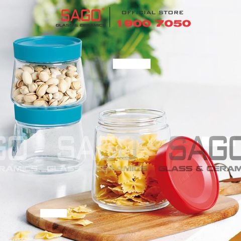  Luminarc P5279 - Hũ thủy tinh Luminarc Swing Nắp Xanh 500ml | Thủy Tinh Cao Cấp 