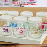 Hũ Thủy Tinh Sữa Chua In Hình 100ml Nắp Nhựa | Hình Ngẫu nhiên 