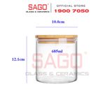  DELI GPG10-685 - Hũ Thủy Tinh Tròn Delisoga Borosilicate Storage Glass 685ml Nắp Gỗ  | Thủy Tinh Cao Cấp 