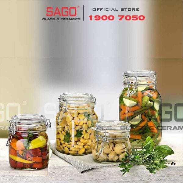  Hũ Thủy Tinh Bormioli Italia Fido Nắp Gài Cao cấp | Tùy Chọn Dung Tích 