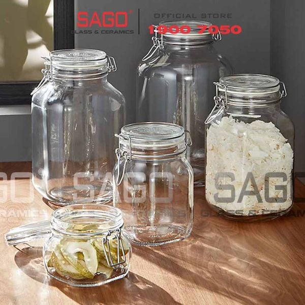  Hũ Thủy Tinh Bormioli Italia Fido Nắp Gài Cao cấp | Tùy Chọn Dung Tích 